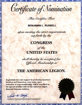 My First Certificate of Consideration