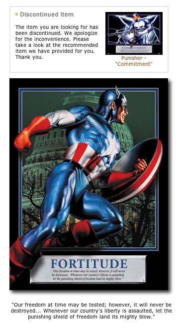 Sorry, PUNISHER has been discontinued... how about a nice CAPTAIN AMERICA poster?
