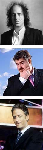 Steven Wright, Phil Jupitus, and Jon Stewart