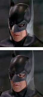 Keaton's makeup changes in BATMAN RETURNS