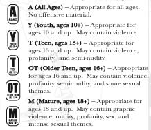TokyoPop's rating system for their manga albums.