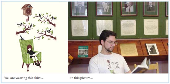 Seated inside the Museum of Family Camping