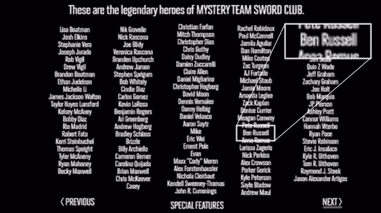 Mystery Team: Special Features: Sword Club: Credits
