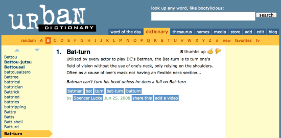 Urban Dictionary the Bat-Turn