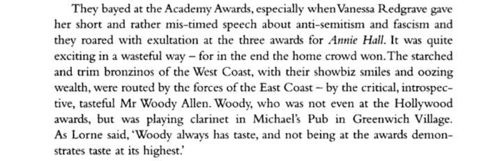 '[T]hey roared with exultation at the three awards for ANNIE HALL'