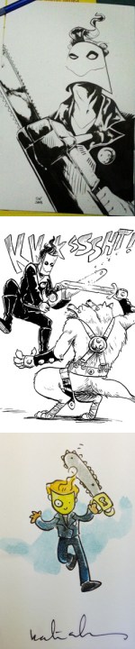 Chainsaw Vigilante commissions: Erica Henderson, Lars Brown, Katie Cook