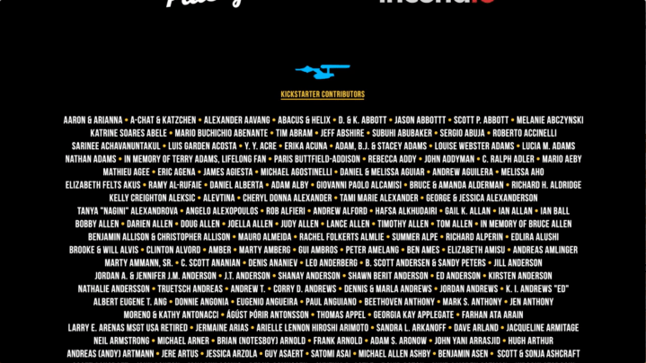 FOR THE LOVE OF SPOCK -- Kickstarter credits