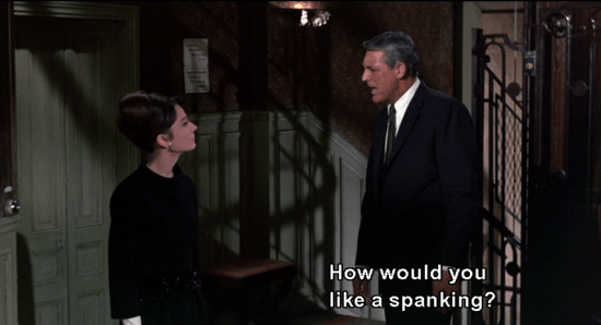 CHARADE: How would you like a spanking?