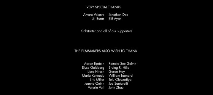 THE DROWNING -- Kickstarter credits