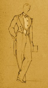 Detail from costume sketch from "My One and Only" in the NYPL Digital Collections